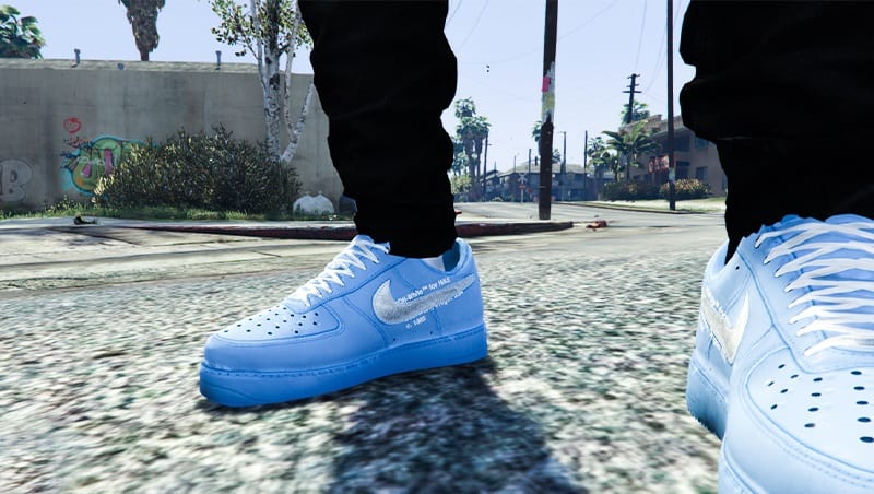 Nike Air Force 1 Low Off-White MCA University Blue 1.0 - GTA 5 Mod ...