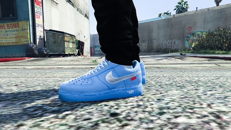 Nike Air Force 1 Low Off White MCA University Blue 1.0 GTA 5 Mod
